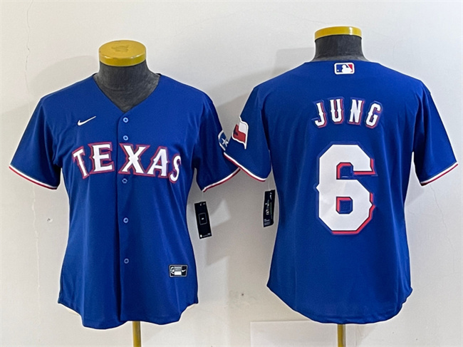 Youth Texas Rangers #6 Josh Jung Royal With Patch Stitched Baseball Jersey